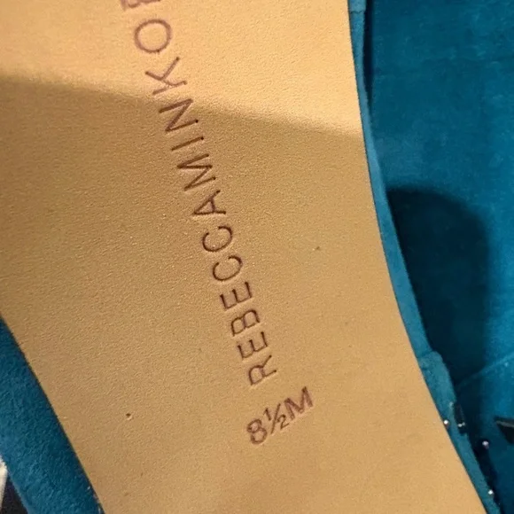 Rebecca Minkoff Heels 8.5 Teal Blue Suede High Heels - Picture 5 of 8